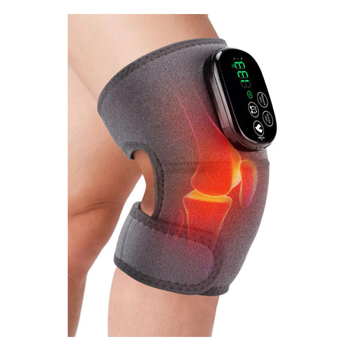 TORQ Knee wrap worn on a knee with the heat on
